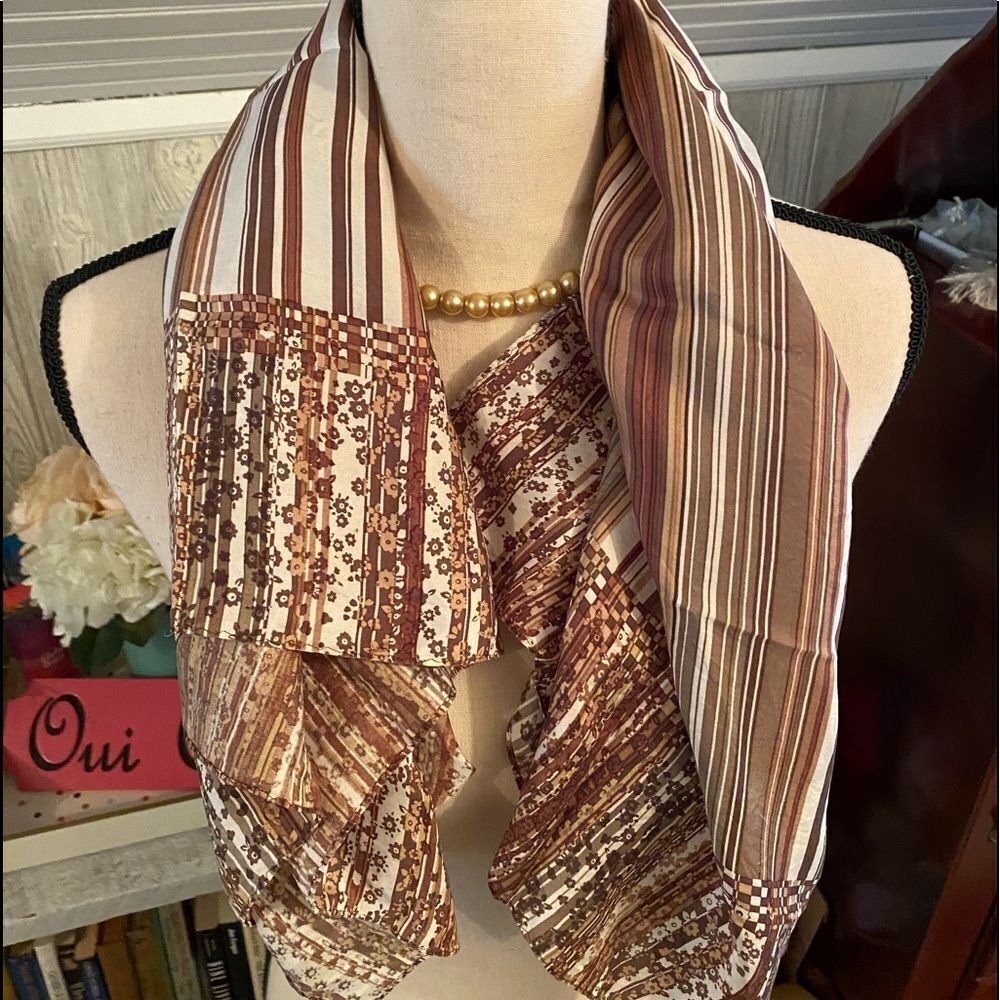 *Adrienne Vittadini* 100% Silk Scarf EUC